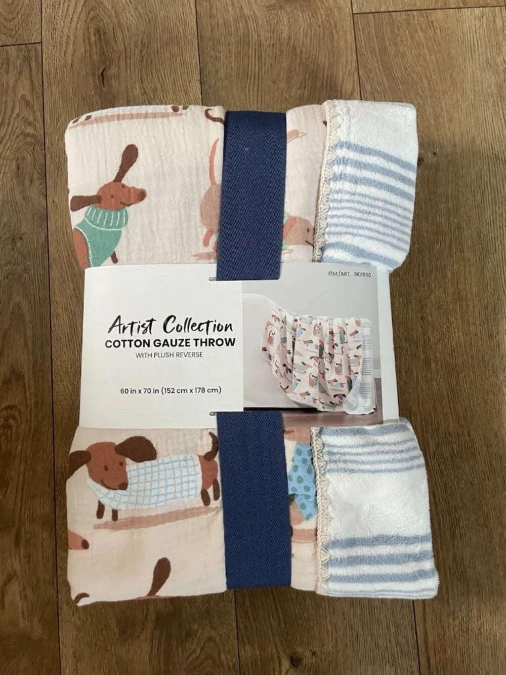Artist Collection Cotton Gauze Throw, Dog, , 60” x 70”